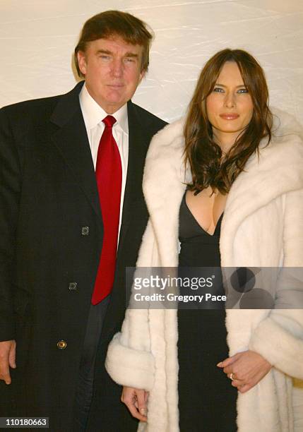 Donald Trump and Melania Knauss during The 8th Annual Victoria's Secret Fashion Show - Arrivals and Front Row at Lexington Avenue Armory in New York...