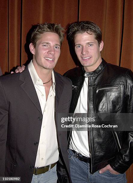 The Carlson Twins during Carlson Twins Host Out Magazine Party at Lotus at Lotus in New York City, New York, United States.
