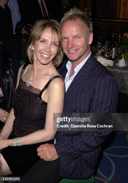 Trudie Styler and Sting during Tru Gems Rainforest - Us Benefit Sponsored By Piaget To Honor Trudie Styler at Manhattan Center in New York, New York,...