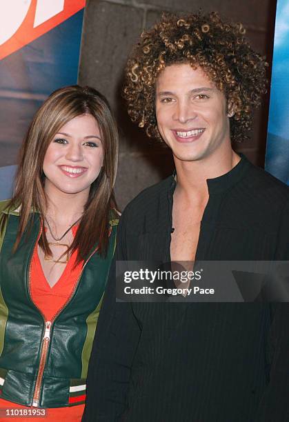 Kelly Clarkson and Justin Guarini during FOX TV Network 2003 2004 UpFront Party - Arrivals at Ciprianis at Grand Central Station in New York City,...