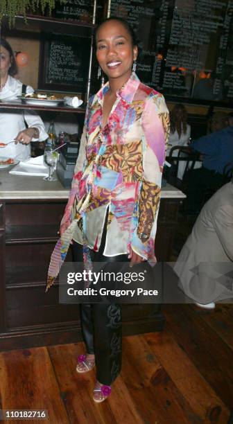 Sonja Sohn wearing a Versace blouse