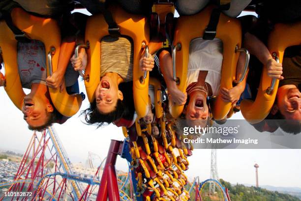Bryan Spears, Lauren Melkus, Britney Spears and Dan Dymtrow riding Six Flags Magic Mountains' newest ride "Scream" *Exclusive Call for Pricing*