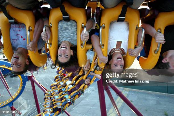 Bryan Spears, Lauren Melkus and Britney Spears riding Six Flags Magic Mountains' newest ride "Scream" *Exclusive Call for Pricing*
