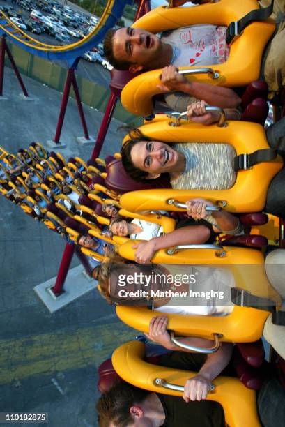 Britney Spears, Lauren Melkus and Bryan Spears riding Six Flags Magic Mountains' newest ride "Scream" *Exclusive Call for Pricing*