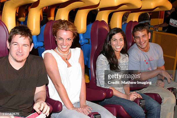 Dan Dymtrow, Britney Spears, Lauren Melkus and Bryan Spears at Six Flags Magic Mountains' newest ride "Scream" *Exclusive Call for Pricing*