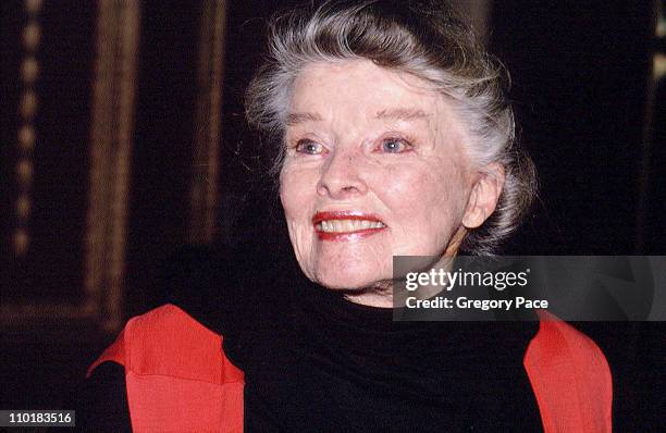 Katharine Hepburn during Katharine Hepburn at a Benefit Party Auction for Planned Parenthood on May 12, 1992. At Waldorf Astoria Hotel in New York...