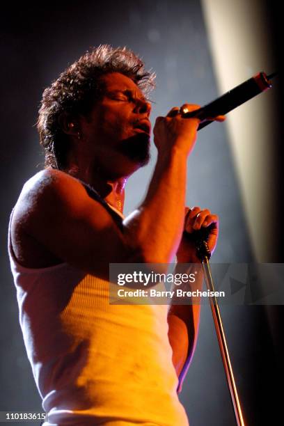 Chris Cornell of Audioslave during Lollapalooza 2003 Tour Opening Night - Indianapolis at Verizon Wireless Music Center in Indianapolis, Indiana,...