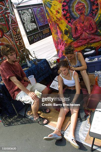 Fan gets a henna tattoo at Lollapalooza during Lollapalooza 2003 Tour Opening Night - Indianapolis at Verizon Wireless Music Center in Indianapolis,...