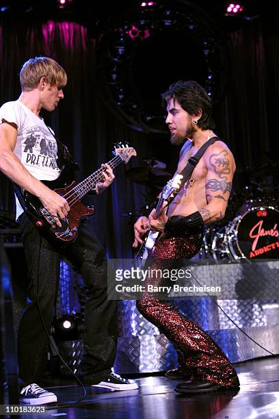 Chris Chaney and Dave Navarro of Jane's Addiction during Lollapalooza 2003 Tour Opening Night - Indianapolis at Verizon Wireless Music Center in...