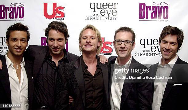 Cast of "Queer Eye For The Straight Guy" Jai Rodriguez, Thom Filicia, Carson Kressley, Ted Allen and Kyan Douglas