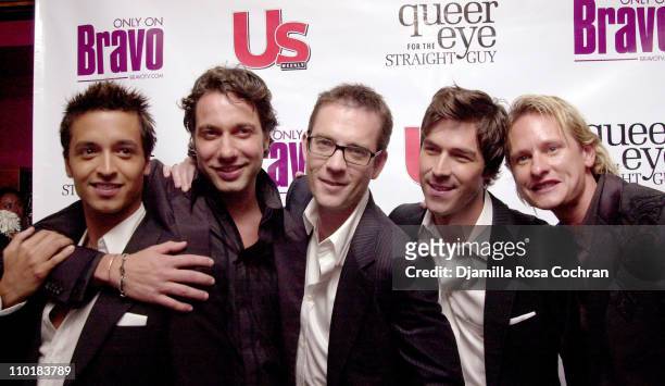 Cast of "Queer Eye For The Straight Guy" Jai Rodriguez, Thom Filicia, Ted Allen, Kyan Douglas and Carson Kressley
