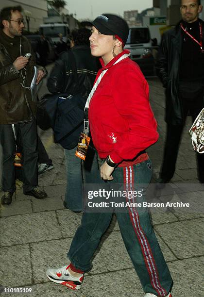 Diam's during 2004 NRJ Music Awards - Rehearsal Arrivals at Palais des Festivals in Cannes, France.