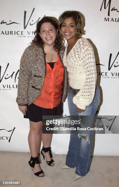 Alice Roi and T-boz of TLC during Mercedes-Benz Fashion Week Spring 2004 - Alice Roi - Backstage at Maurice Villency Studio in New York City, New...