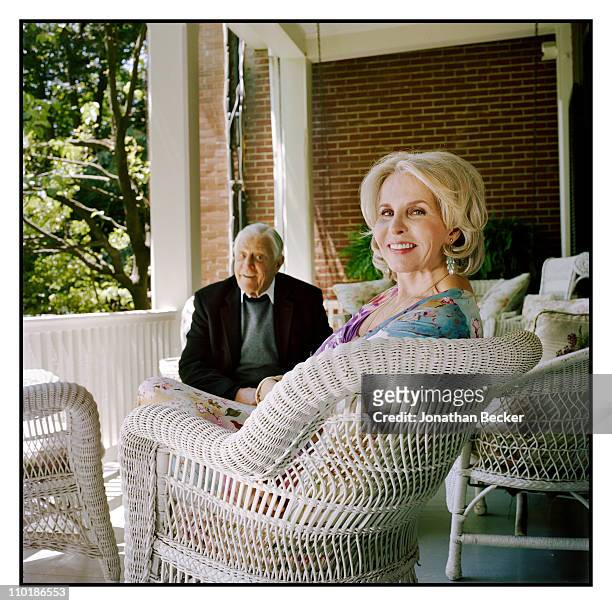 Ben Bradlee and Sally Quinn are photographed at home for Vanity Fair Magazine on May 10, 2010 in Washington, DC. Published image.