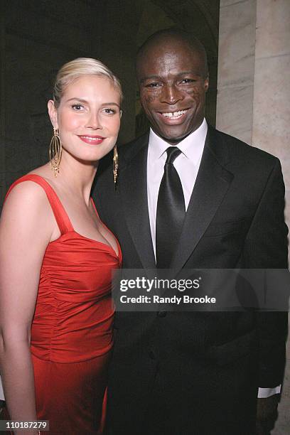 Heidi Klum and Seal during 2004 CFDA Fashion Awards - Cocktail Party at New York Public Library in New York City, New York, United States.