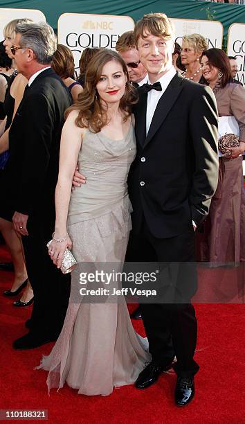 Actress Kelly Macdonald and husband Dougie Payne arrive at the 68th Annual Golden Globe Awards held at The Beverly Hilton hotel on January 16, 2011...