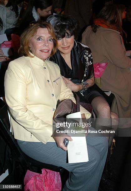 Judy Licht and Lauren Ezersky during Olympus Fashion Week Fall 2004 - Tracy Reese - Front Row and Backstage at Studio Noir at Bryant Park in New York...