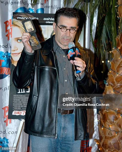 Eugene Levy during Eugene Levy Appears at Planet Hollywood For "New York Minute" Memorabilia Donation at Planet Hollywood Times Square in New York...