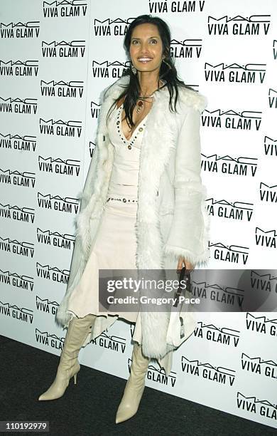 Padma Lakshmi during The M.A.C. Aids Fund Viva Glam V - After Party at Ace Gallery, 275 Hudson in New York City, New York, United States.