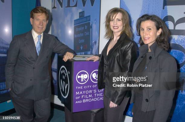 Katherine Oliver, Commisioner of Mayors Office of TV, Film and Theatre, Peter Price, head of Natas and Martha Byrne