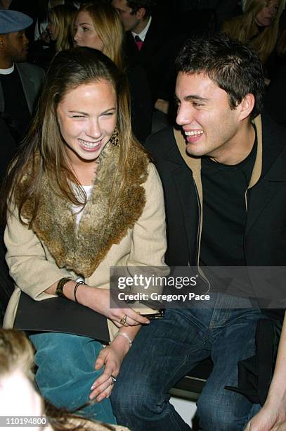 Barbara Bush and boyfriend Fabian Basabe during Olympus Fashion Week Fall 2004 - Calvin Klein - Front Row at Milk Studios in New York City, New York,...