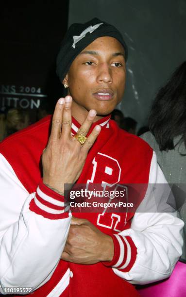 Pharrell Williams during Louis Vuitton 150th Anniversay Celebration - Inside at Louis Vuitton Tent at Lincoln Center in New York City, New York,...