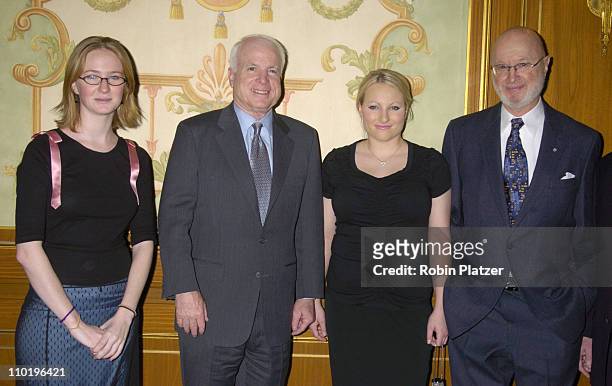 Daughter Meghan McCain, Senator John McCain, and Daughter Halley Feiffer and Jules Feiffer