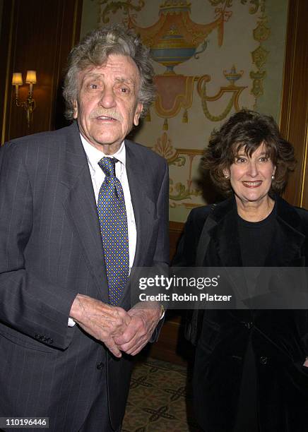 Kurt Vonnegut Jr. And wife Jill Krementz during The 56th Annual Writers Guild of America Awards, East - Arrivals at The Pierre Hotel in New York...