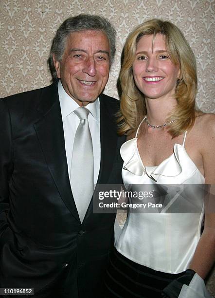 Tony Bennett and girlfriend Susan Crow during An Evening of Music From Guys and Dolls to Benefit the Iris Cantor Women's Health Center at The...