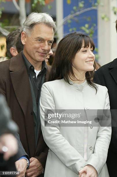 Mark Harmon and Sasha Alexander during Donald P. Bellisario Honored with Star on the Hollywood Walk of Fame at 7080 Hollywood Blvd in Hollywood,...