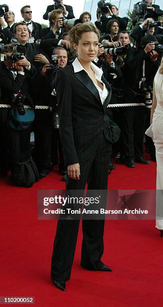 Angelina Jolie during 2004 Cannes Film Festival - "Shrek 2" - Premiere at Palais Du Festival in Cannes, France.