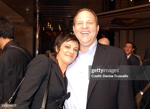 Asia Argento and Harvey Weinstein during 2004 Cannes Film Festival - "The Heart Is Deceitful Among All Things" - Premiere at Noga Croisette in...