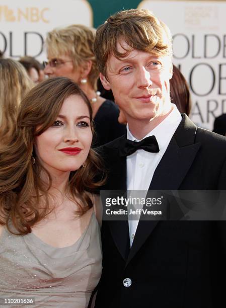 Actress Kelly Macdonald and husband Dougie Payne arrive at the 68th Annual Golden Globe Awards held at The Beverly Hilton hotel on January 16, 2011...