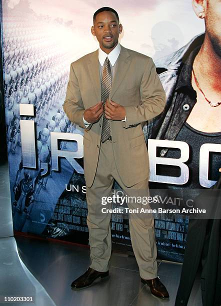 Will Smith during "I, ROBOT" Paris Premiere - Inside Arrivals at UGC Normady in Paris, France.