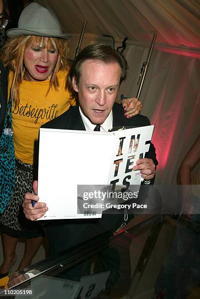 Betsey Johnson and Patrick McMullan during Olympus Fashion Week Spring 2005 Kick-Off Party And Book Launch of Patrick McMullen's "InTents" at Saks...