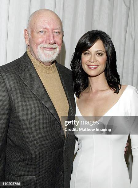 Donald P. Bellisario and Catherine Bell during "JAG" Celebrates 200th Episode and Nine Successful Seasons at The Mondrian/Asia de Cuba in West...