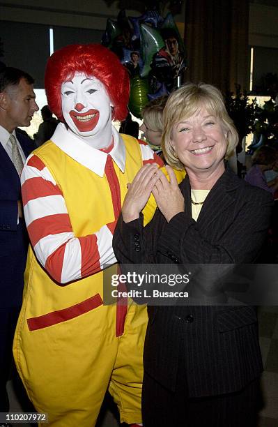 Ronald McDonald with Congresswoman Deborah Pryce during Hope Street Kids Pediatric Cancer Foundation Hosts an Afternoon of Magic and Wizardry in...