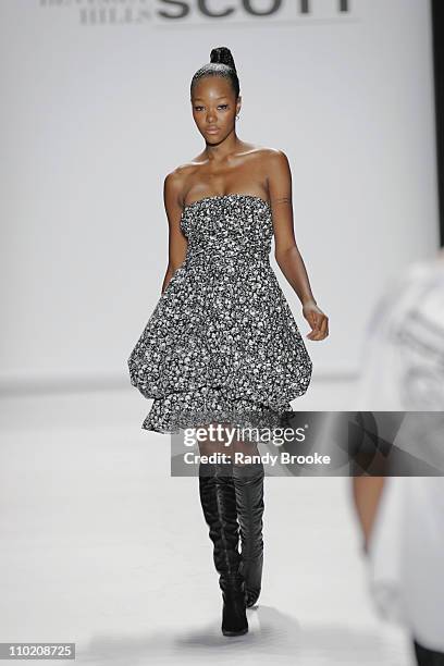 Gerren Taylor wearing Jeremy Scott Spring 2005 during Olympus Fashion Week Spring 2005 - Jeremy Scott - Runway at Theater Tent, Bryant Park in New...