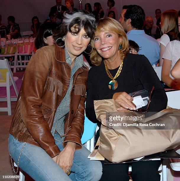 Lauren Ezersky and Judy Licht during Olympus Fashion Week Spring 2005 - Lilly Pulitzer - Front Row at Plaza Tent, Bryant Park in New York City, New...