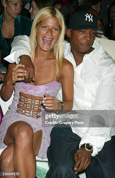 Lizzie Grubman and Ja Rule during Olympus Fashion Week Spring 2005 - Fusha - Front Row at The Bryant, Bryant Park in New York City, New York, United...