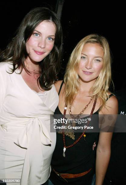 Liv Tyler and Kate Hudson during Olympus Fashion Week Spring 2005 - Marc Jacobs - After Party at Pier 54 in New York City, New York, United States.
