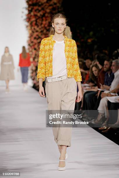 Heather Marks wearing Marc Jacobs Spring 2005 during Olympus Fashion Week Spring 2005 - Marc Jacobs - Runway at Pier 54 in New York City, New York,...