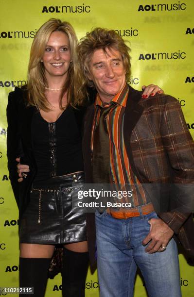 Penny Lancaster and Rod Stewart during AOL Music Live Concert with Rod Stewart on the Eve of the Release of "Stardust...The Great American Songbook...