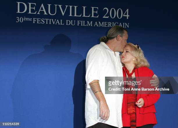 Nick Cassavetes and and his mother Gena Rowlands during 30th Deauville American Film Festival - "The Notebook" Photocall at CID in Deauville, France.