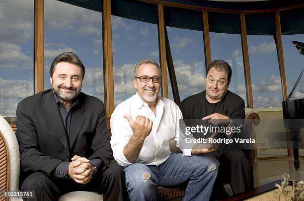 Jesus Lopez, chairman of Universal Music Latin America, Emilio Estefan and John Echevarria, president of Universal Music LatinoE
