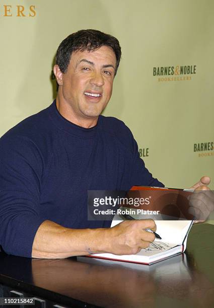 Sylvester Stallone during Sylvester Stallone Signs His Book "Sly Moves" at Barnes & Noble in New York City - May 10, 2005 at Barnes & Noble - 5th...