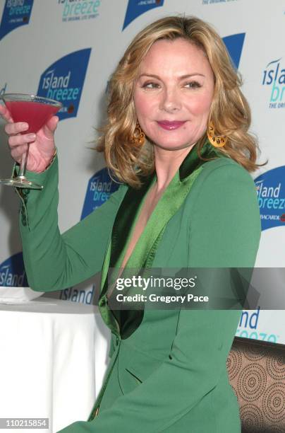 Kim Cattrall during Kim Cattrall Unveils New Half Calorie Liquor, Island Breeze by Bacardi, The Original Lite Spirit at Hotel Gansevoort in New York...