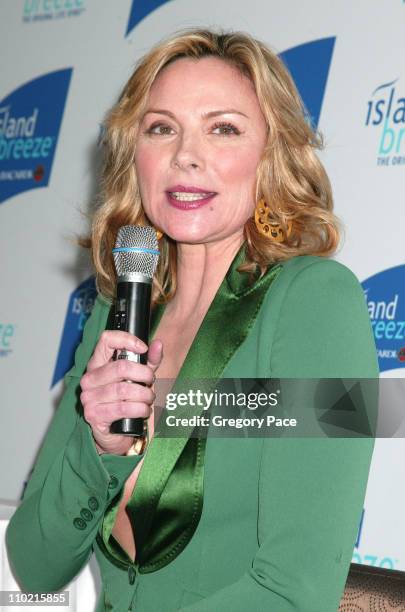 Kim Cattrall during Kim Cattrall Unveils New Half Calorie Liquor, Island Breeze by Bacardi, The Original Lite Spirit at Hotel Gansevoort in New York...