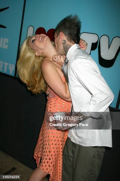 Travis Barker of the group Blink-182 and his wife former Miss USA Shanna Moakler