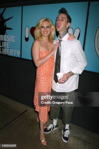 Travis Barker of the group Blink-182 and his wife former Miss USA Shanna Moakler